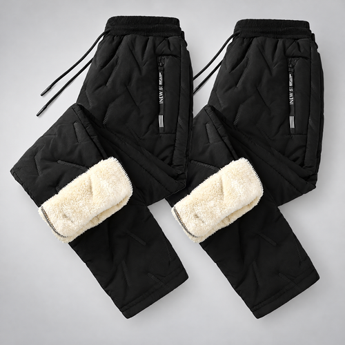 2-pack fleece-lined winter pants – Black + Black